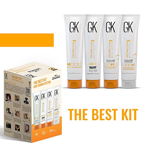 GK HAIR Global Keratin Det bästa konsumentboxpaketet (100ml / 3,4 Fl Oz) Keratinuträtning Hårbehandling - Komplex brasiliansk professionell plattning för rakt och frizzfritt hår