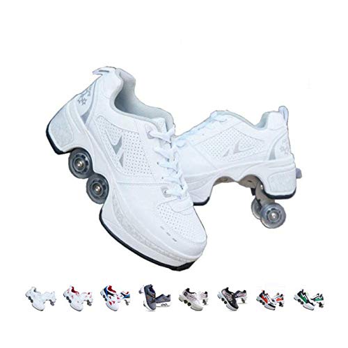 PIAOL Rullskridskor kvinnor, fyrhjuling skridskor barn, skor med hjul för flickor, unisexskor med hjul, sparkrullskor vuxna, sport utomhus teknisk skateboardsko