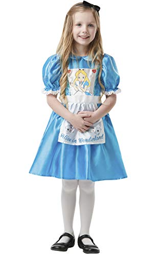 Rubie's Officiell Disney-kostym Alice, Alice i Underlandet, barnkostym, figur för bokdag, storlek S, 3–4 år, längd 104 cm