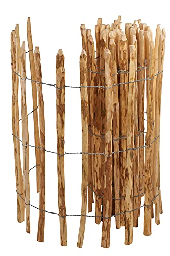 Staket längd 5 m – Utrymme 7–8 cm – 120 cm högt stiltroget staket – hoprullbart trästaket – staket hasselnöt – dekoration för trädgård