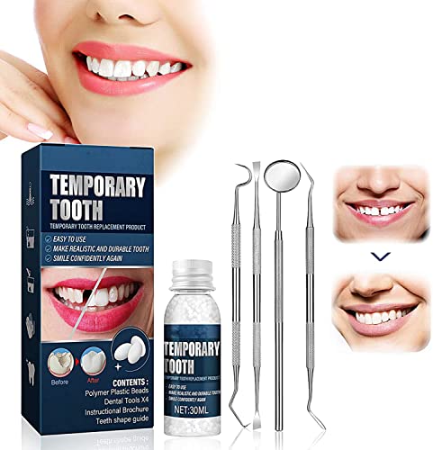 Tandfyllning reparationssats, formbar falska tänder, reparation för att göra tillfälliga tänder, tillfälliga tänder saknas och bruten tand återställer ditt leende på några minuter
