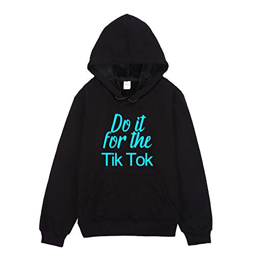 YRYBZ Flicka pojke TIK Tok hoodies personlighet nattlysande utomhus sport sweatshirt unisex barnkläder ytterkläder/svart/barn storlek 150